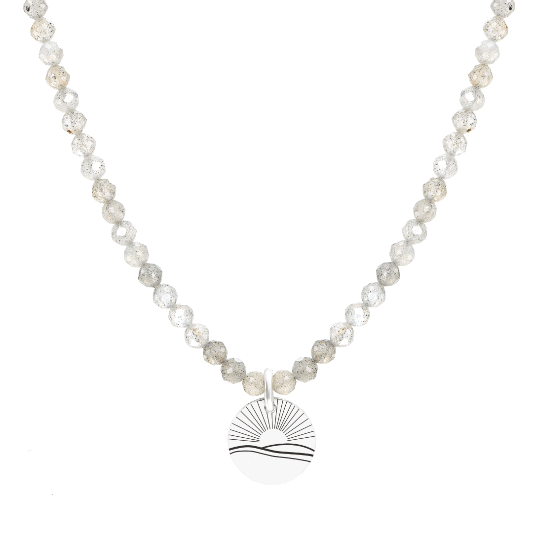 Labradorite necklace with EARTH pendant