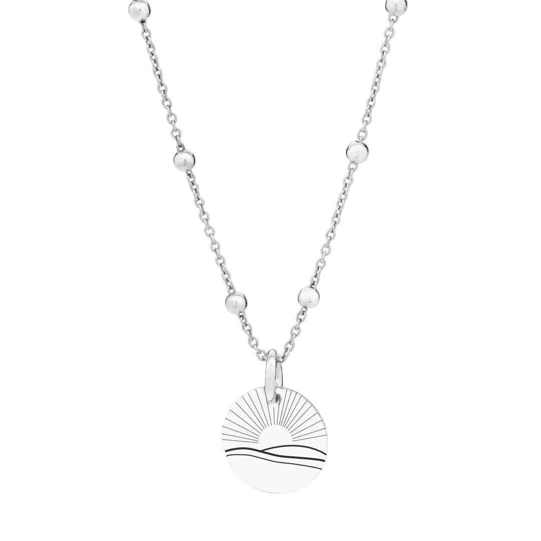 Silver necklace with engraving EARTH on pendant