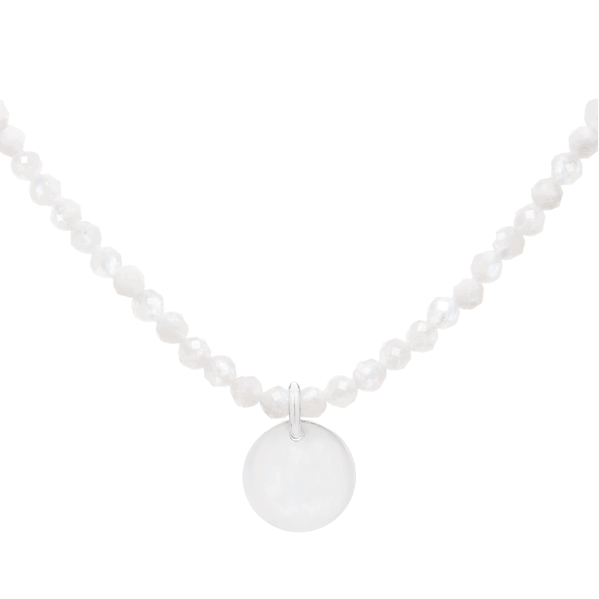 Moonstone necklace with personalized pendant