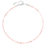 Choker na szyję z kamieni z kwarcu różowego.