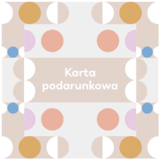 Karta podarunkowa biżuteria grafika z kolorowymi kołami i księżycami