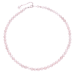 Naszyjnik z kwarcem różowym naturalnym na jasnym tle