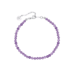 Bracelet with amethysts on a light background