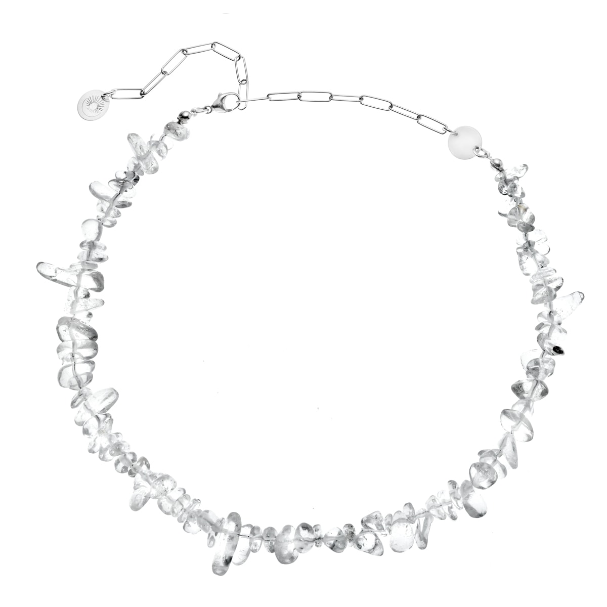 Crystal quartz necklace with silver chain