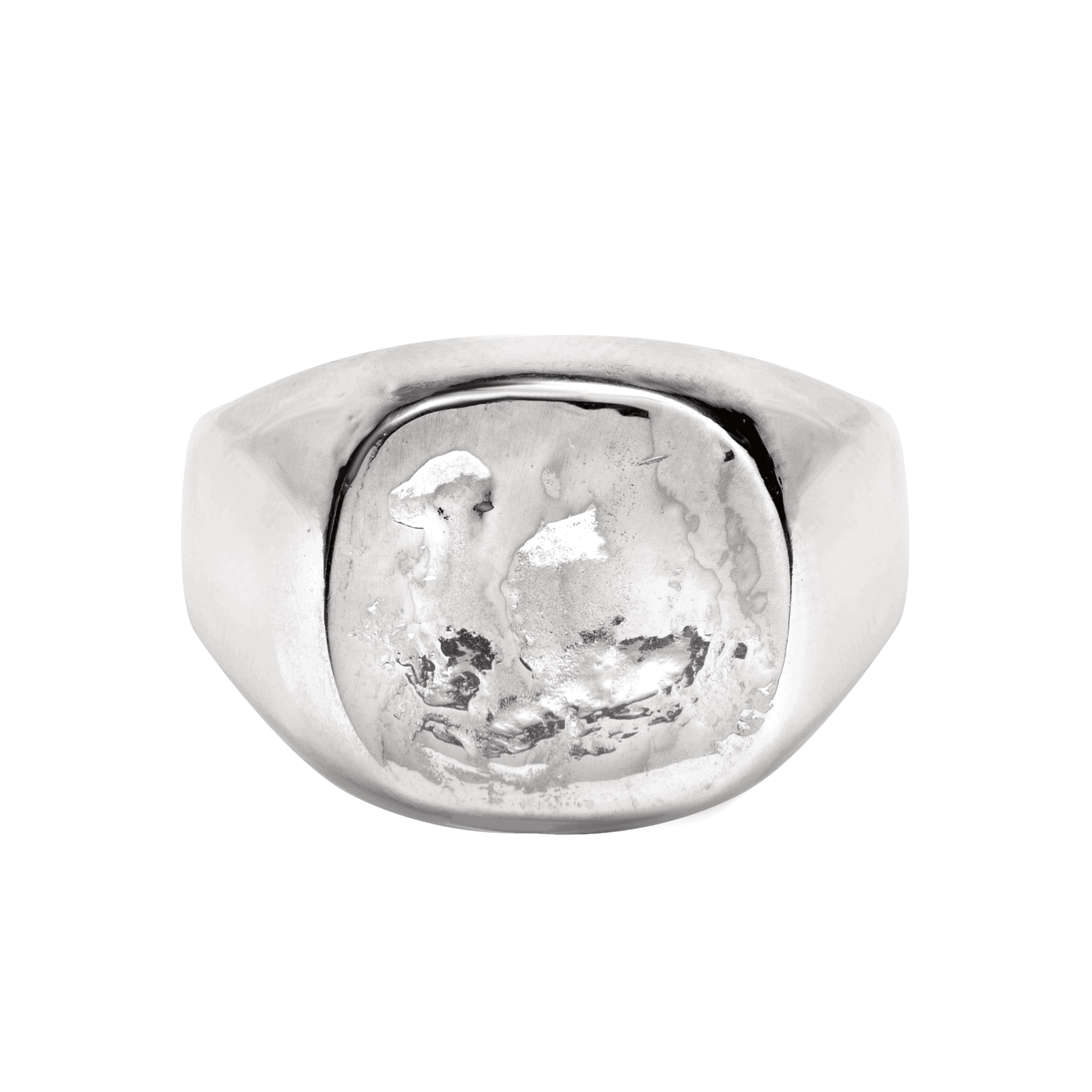 Irregular silver signet ring MOON