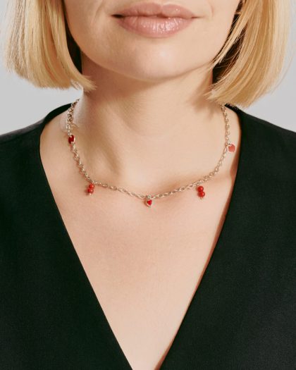 Naszyjnik czerwone serca RED