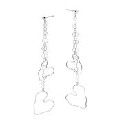 Wiszące długie kolczyki serca RARE