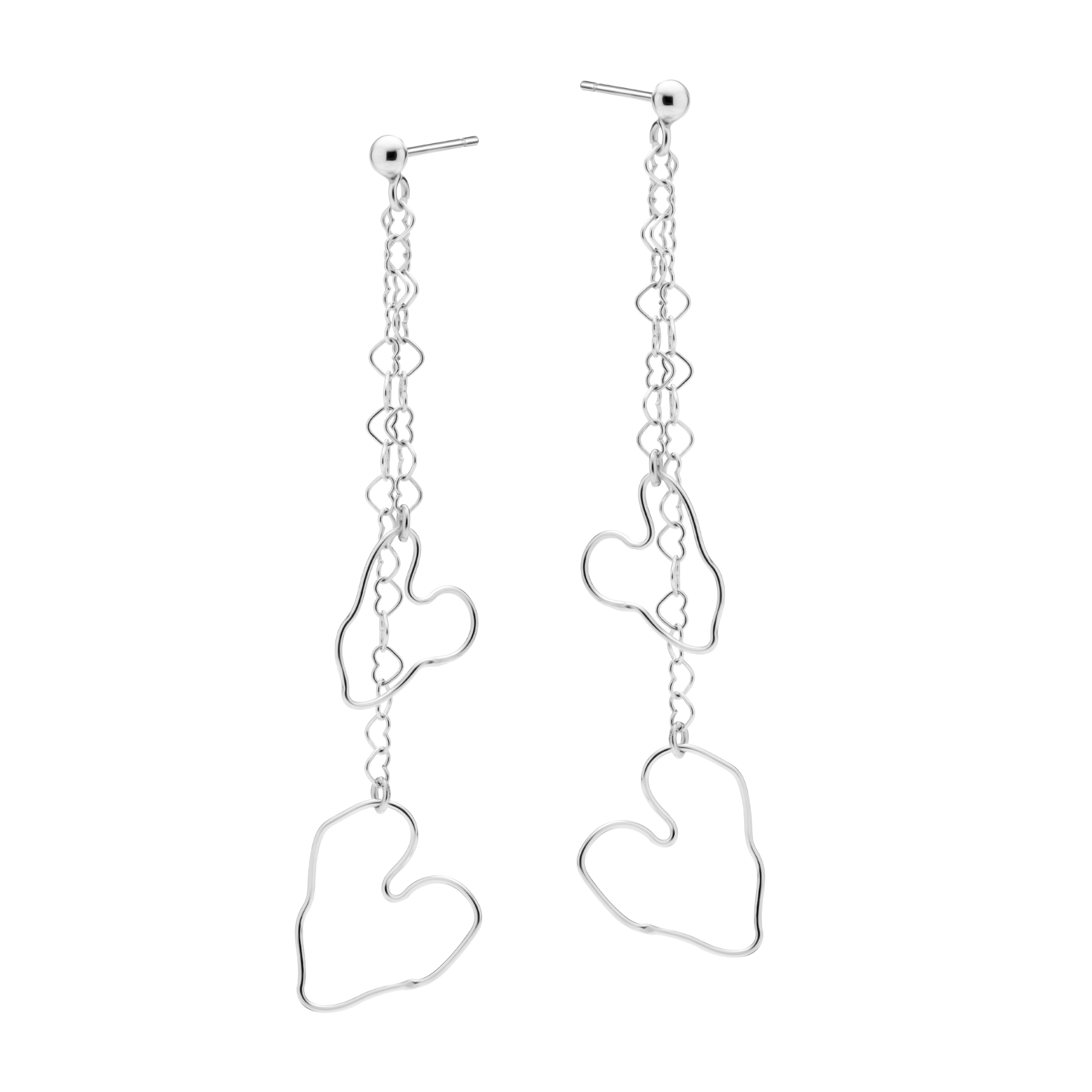 Silver dangling heart earrings RARE