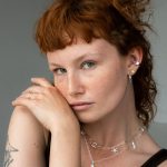 Kolczyki Silver earrings with green gemstone