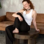 Naszyjnik kwiat srebrny rzemyk