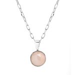 Naszyjnik srebrny różowy kamień