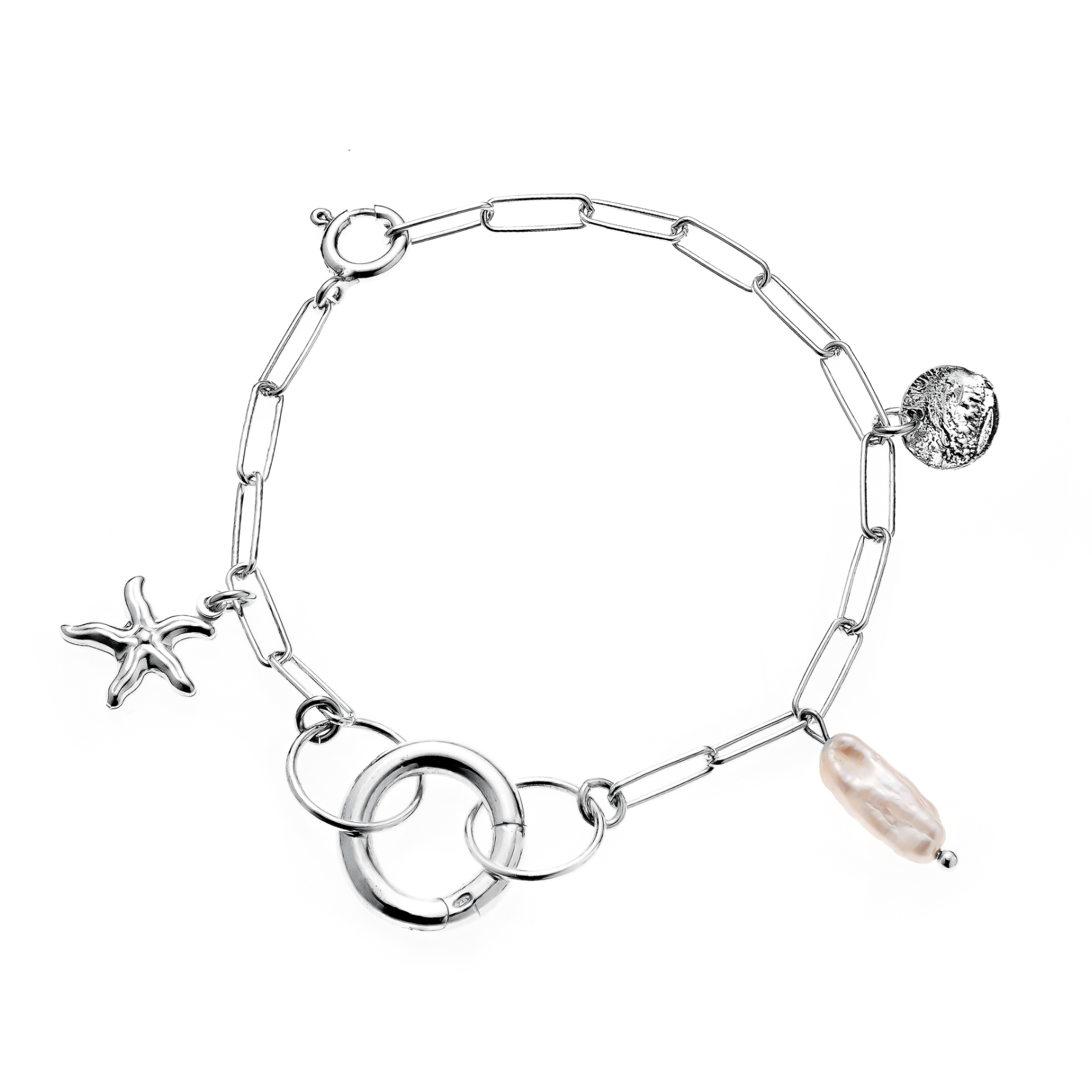 Srebrna bransoletka charms zawieszki