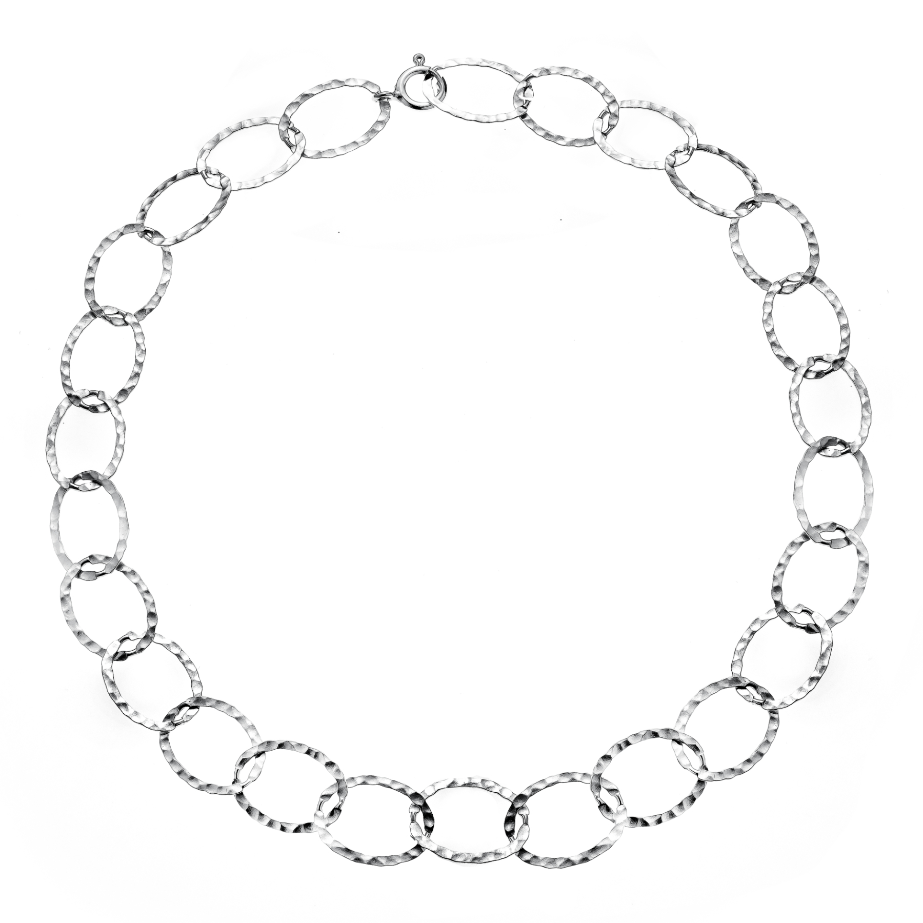 Srebrny choker duże ogniwa