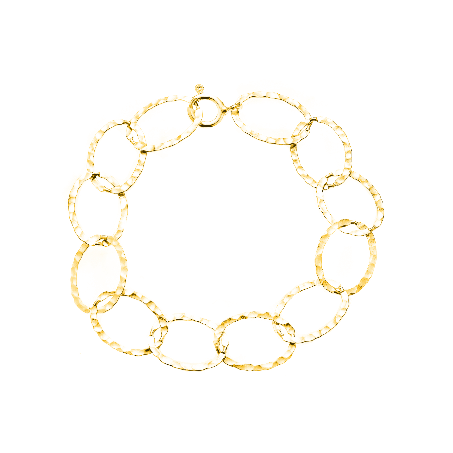 Bransoletka pozłacana duże ogniwa BLOSSOM na jasnym tle