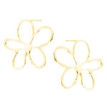 Kolczyki srebrne pozłacane kwiaty duże na jasnym tle