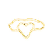 Pozłacany pierścionek serduszko srebro na jasnym tle